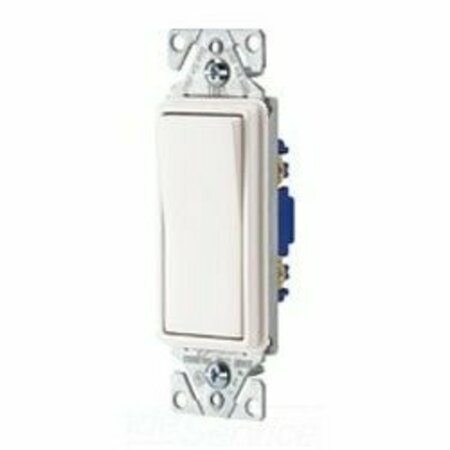 EATON WIRING DEVICES 120/277 VAC, 15 A, 3-Way, White, Thermoplastic, Back/Push Wiring, Standard, Decorator Switch 7503W